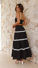 Hazel Blues® | Contrast Trim Cami and Maxi Skirt Set