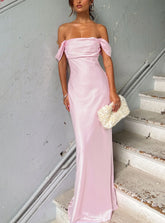 Azura Off The Shoulder Maxi Dress Pink