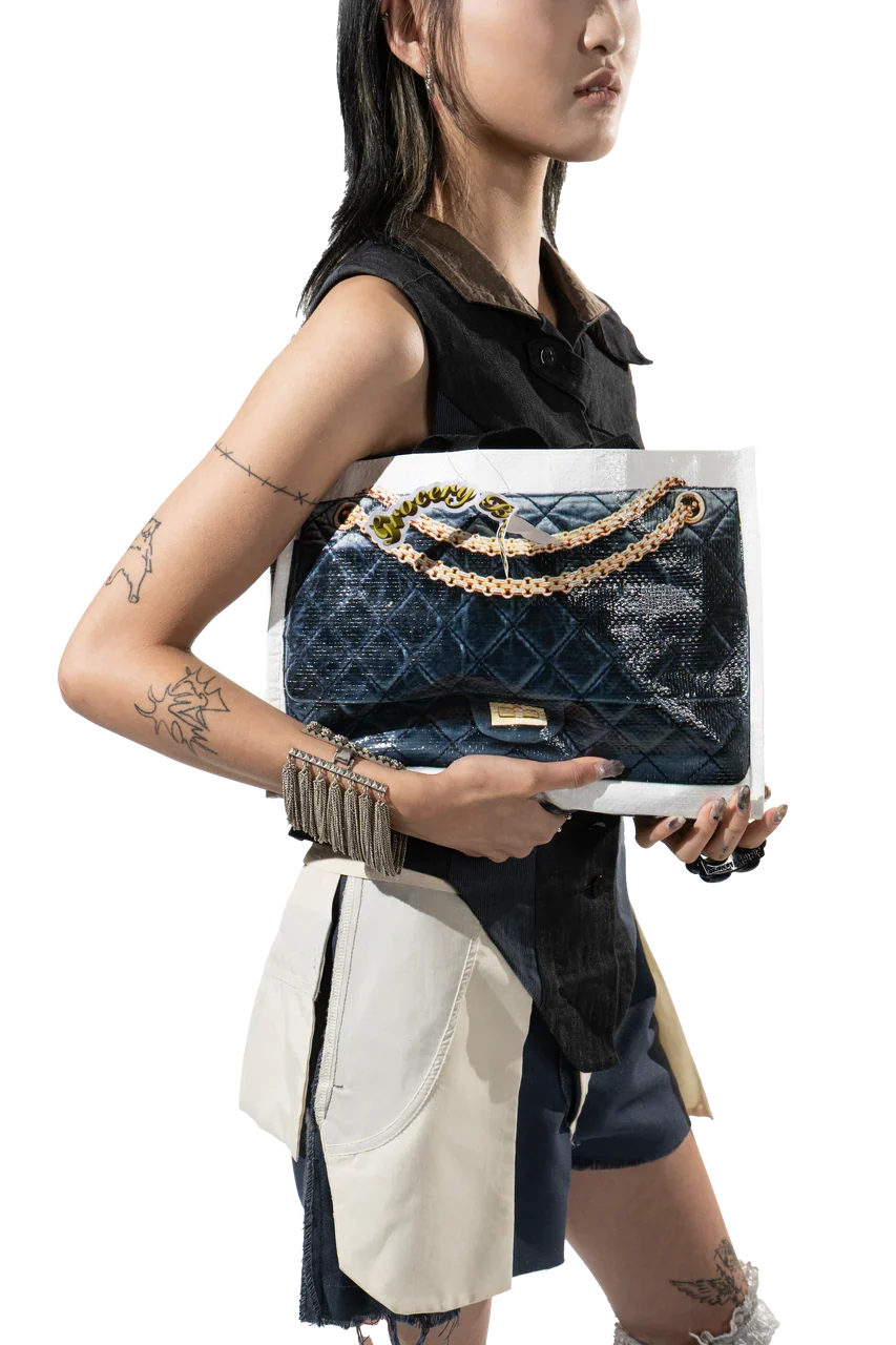 Grocery Bags Creative Parody Platinum Bag Print Woven Bag Full Take Down Birkin Fitness Casual Bag